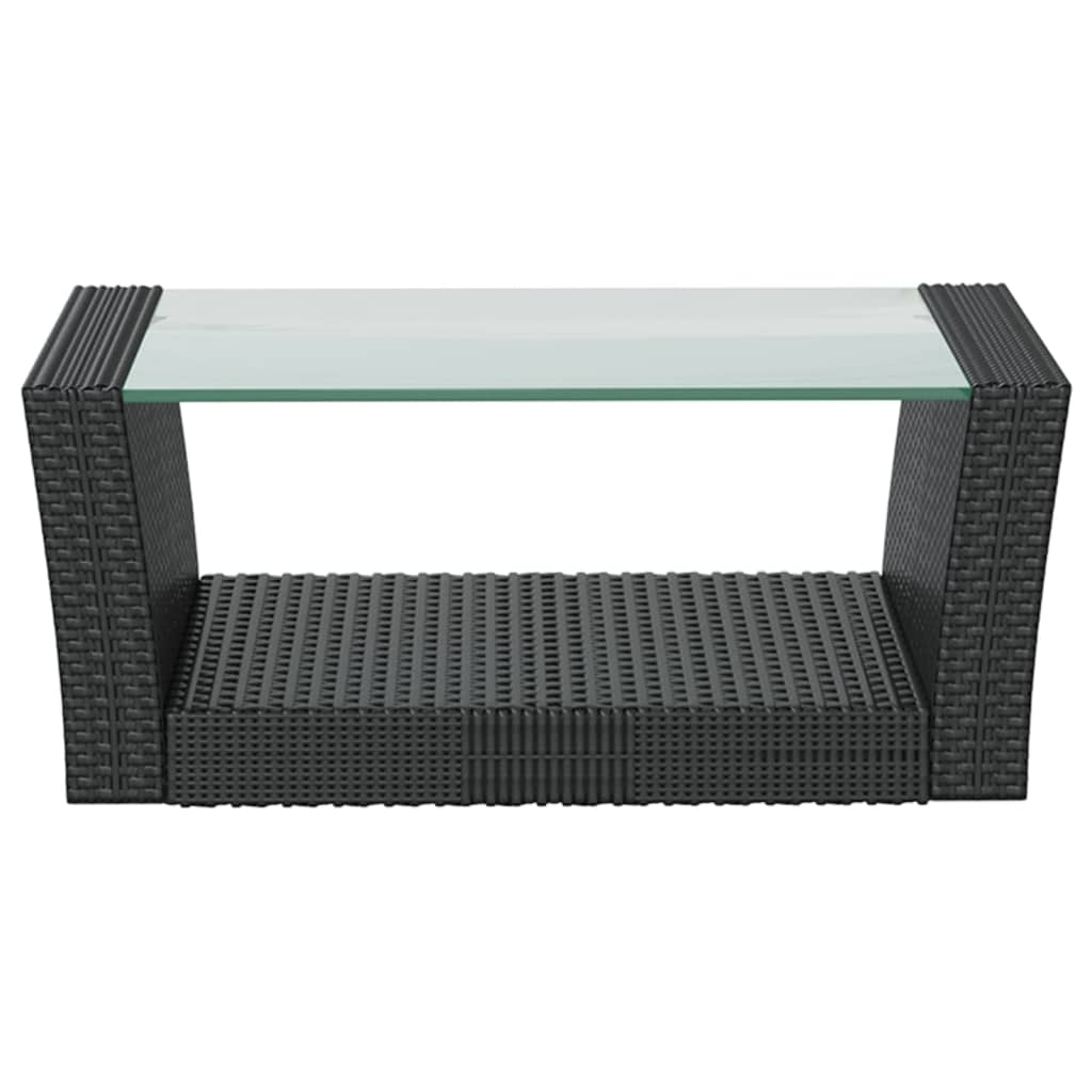 8-tlg. Garten-Lounge-Set mit Auflagen Poly Rattan Schwarz